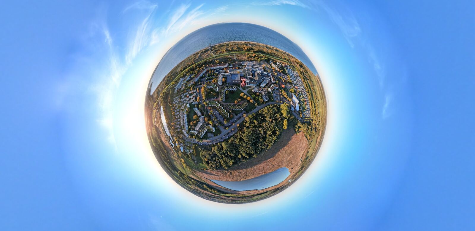 Byområde formet som en Tiny Planet